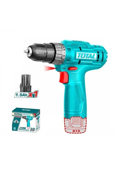 TOTAL Drill/Screwdriver Machine 12V Li-Ion, 1.5Ah Battery, TDLI 12428