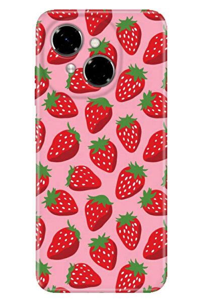 TECNO Spark Go 1 2025 6.67" Kılıf Renkli Silikon Baskılı TPU Tatlı Çilek
