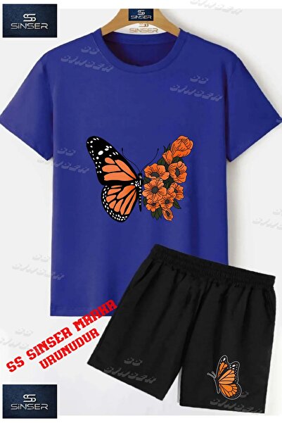 SS SİNSER Children's Unisex “ Butterfly Orange Wing Cicek“ Custom Printed Cre...