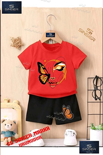 SS SİNSER تي شيرت للأطفال للجنسين "KELEBEK GIRL ON FACE" مطبوع بشكل حصري برقب...