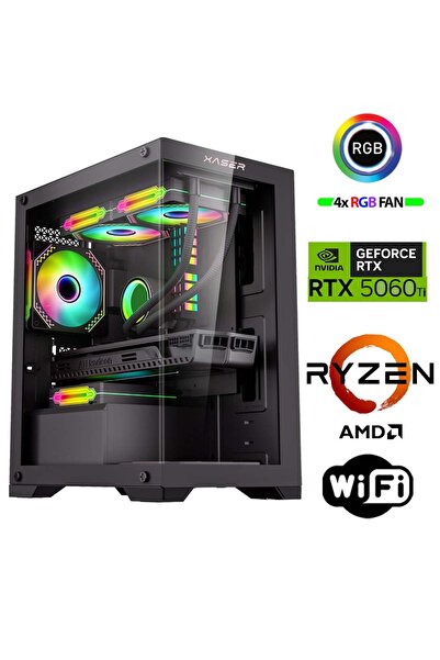 XASER SovaX10 Ryzen 5 5600 16GB Ram 1TB M.2 NVMe SSD 16GB RTX5060Ti Masaüstü ...