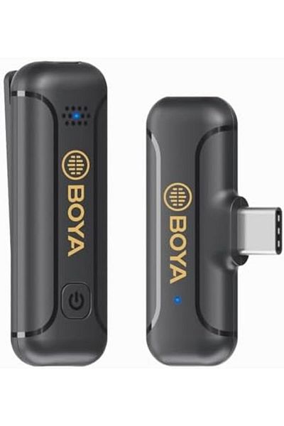 BOYA ميكروفون لافالير لاسلكي 2.4 جيجاهرتز لأجهزة iPhone 7/8/X/11/12 iPad Tiny Lav Clip On Micropho