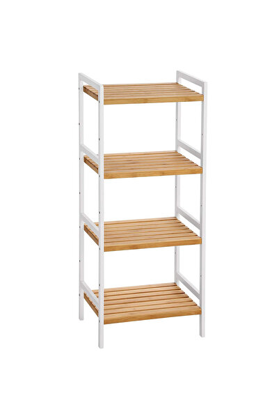 SONGMICS Raft din bambus cu 4 nivele reglabile, pentru bucatarie sau baie, 32...