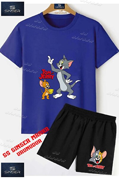 SS SİNSER Children's Unisex “Tom and Jerry with Cheese in Hand“ Custom Printe...
