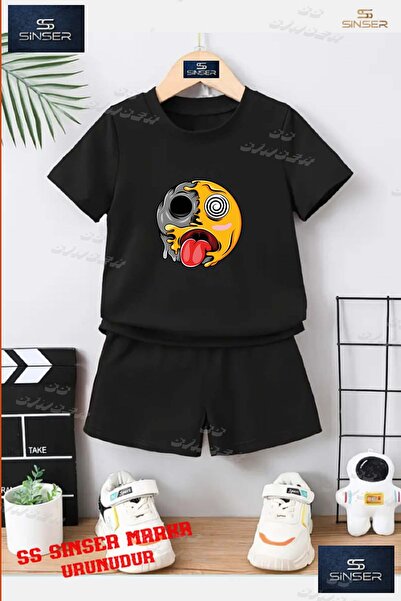 SS SİNSER Children's Unisex “Smile One Eye Saying“ Custom Printed Crew Neck T...