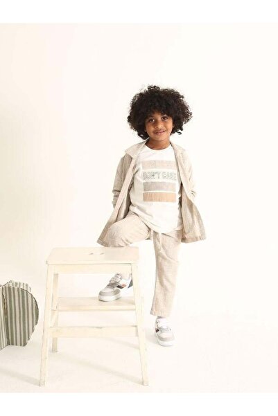 Zekids Tricou cu aplicație pentru băiat Don't Care Written