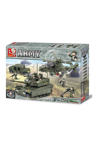 Sluban مجموعة مكعبات بناء للدبابات والسيارات والمروحيات