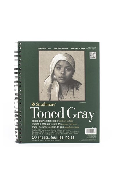 Strathmore Toned Gray Sketch Pad – 23 x 30.5 cm – 50 Perforated Sheets – 118gsm