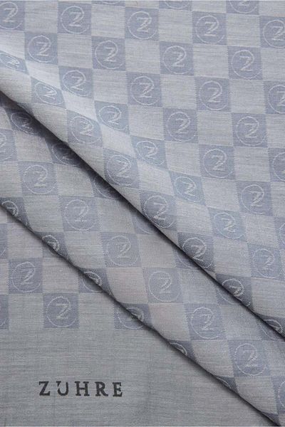 Zühre Monogram Patterned Anthracite(4812) Seher Shawl 0106