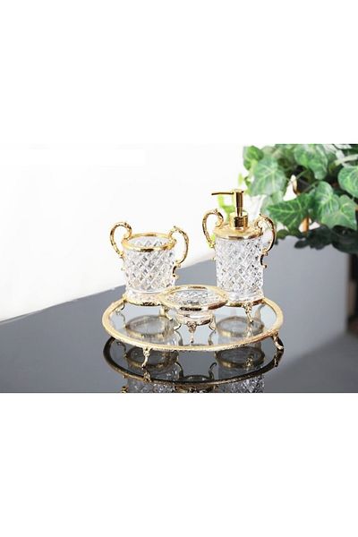 the tocco home Bathroom Set with Handle Gold