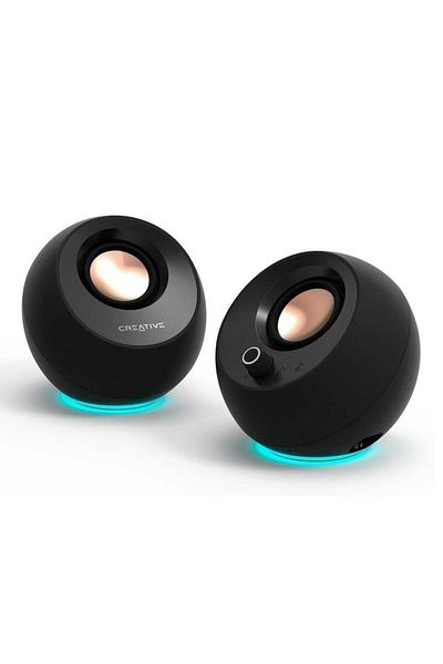 CREATIVE مكبرات صوت Pebble Pro 2.0 USB-C للكمبيوتر مع بلوتوث 5.3 وإضاءة RGB قابلة للتخصيص، الولايات المتحدة