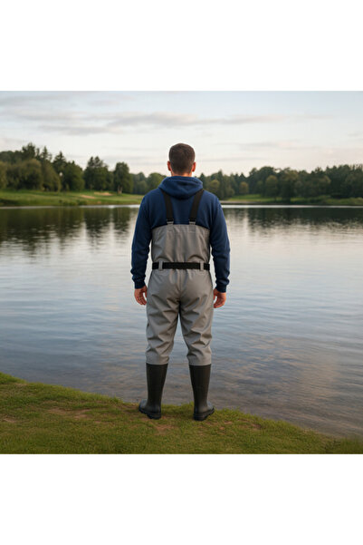 zola Rubber overalls, size 41, adjustable, inside pocket, carrying case, PVC, gray/black