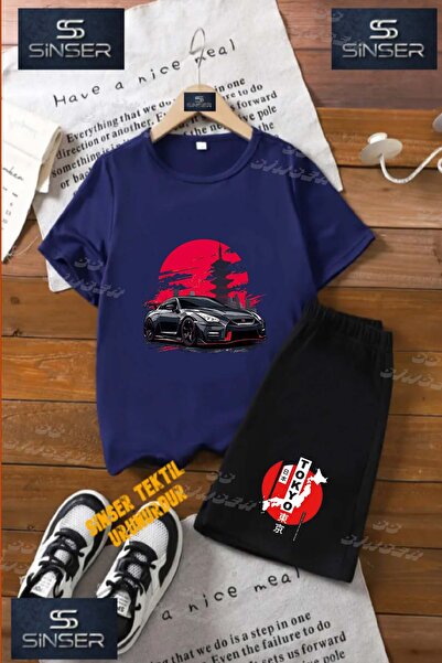 SS SİNSER Kids Unisex “Car Tokyo Black Circle on It“ Custom Printed Crew Neck...