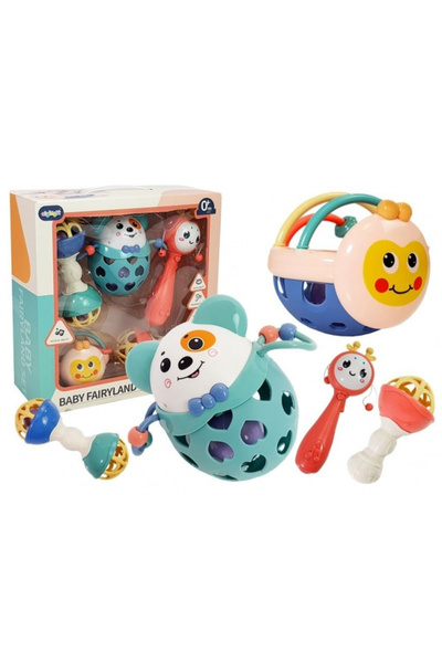 REBELS Set of 5 rattles and soft teething toys