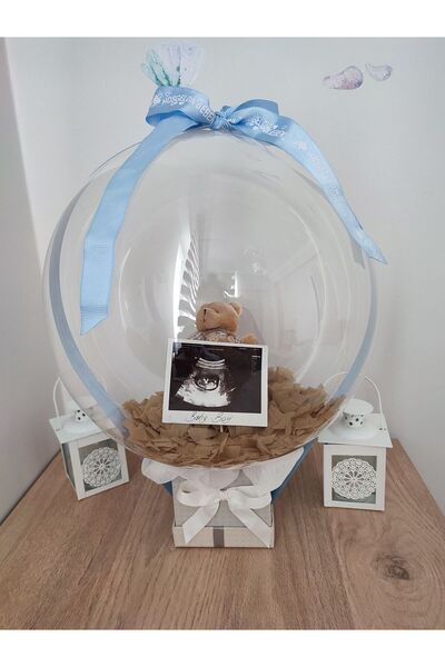 Genel Markalar Büyülü Balon-Bebek Ultrason Fotoğrafı Ayıcıkla Doğum Tebrik He...