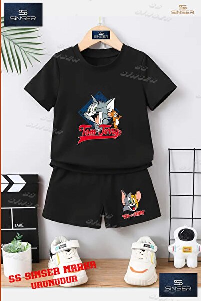SS SİNSER Children's Unisex “Tom and Jerry in the Square“ Special Printed Cre...