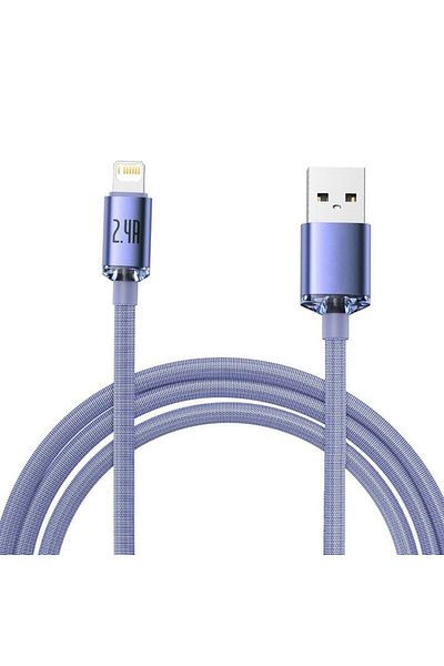 Gear Cablu de alimentare USB la Lightning, 2.4A, alimentare, 2m, PVC, violet prună