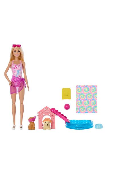 NillyToys مجموعة ألعاب حفلات حمام السباحة من JBF35 مع كلب باربي