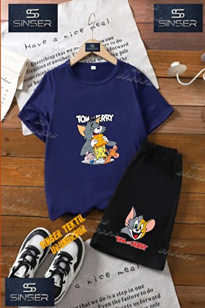 SS SİNSER Kids Unisex “Tom and Jerry Sandivic Eating“ Custom Printed Crew Nec...