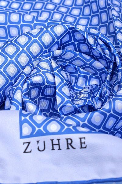 Zühre Patterned Polyester Twill Scarf 0077 V16