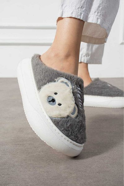 redtan Woman |   Plush Fabric |   Cute Teddy Bear Patterned |   Comfortable |   Non-Slip Based |   Winter House Slippers