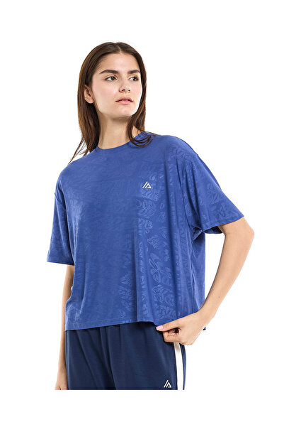 R&B تي شيرت رياضي منقوش برقبة دائرية وأكمام قصيرة