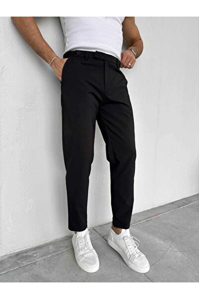 TÜZeMEN Düğme Detaylı Bilek Boy Kalem Pantolon