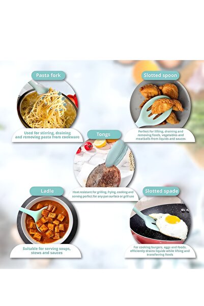 Yelajoy 12-Piece Kitchen Utensil Set, Silicone Cooking Tools, BPA-Free, Nonstick Cookware (Green)