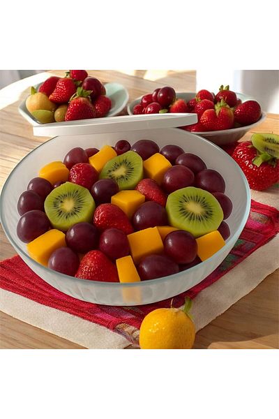 ÇERÇİ MELEK Glass Salad and Presentation Container with Lid