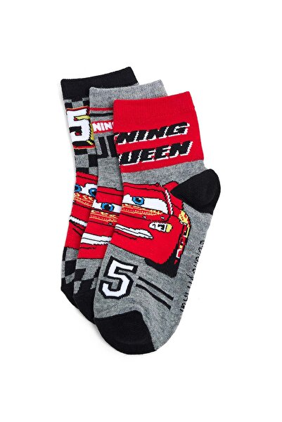 R&B 3 Pack Cars Print Ankle Socks