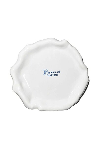Incartato Ceramics Farfurie ceramică, Incartato Ceramics, Mănâncă slow, Colecția The Issues, Ø 28 cm, albă