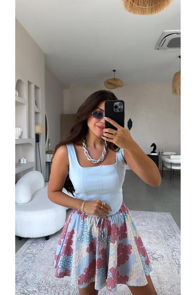 Buket Teke Μπουστάκι μπλε Lycra