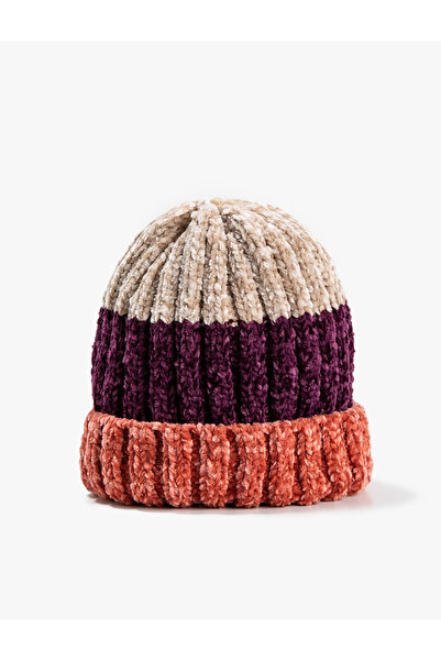 Koton Blue Women's Knitted Ribbed Beanie