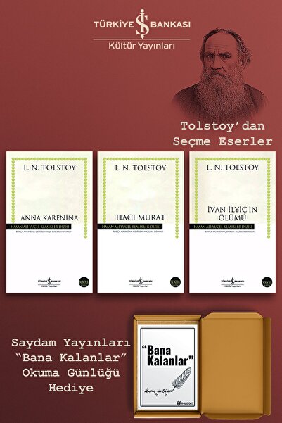 TÜRKİYE İŞ BANKASI KÜLTÜR YAYINLARI Anna Karenina & Hacı Murat & İvan İlyiç'i...