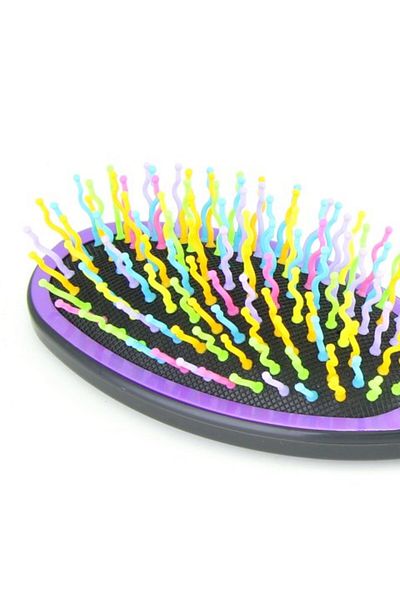 global fashion Detangling brush, wavy bristles, 7083, purple/multicolor