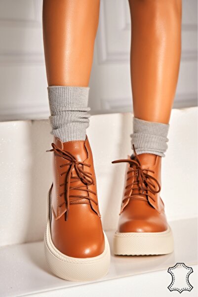 Joana Women's Natural Leather Boots Camel Shirin