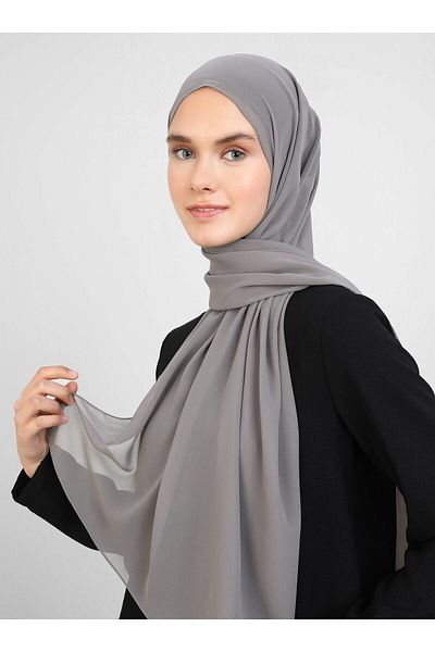 Tuva Chiffon Shawl - Rock-