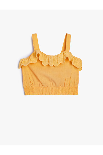 Koton بلوزة برتقالية قصيرة للبنات