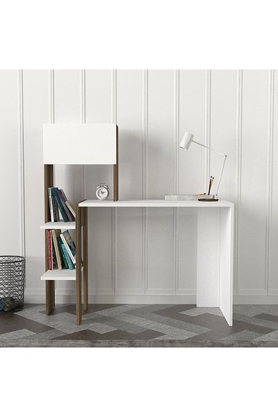 UnicUtil Desk, Clear Space, UnicUtil, 114.3 x 45 x 120 cm, White and Brown, UUDESK10