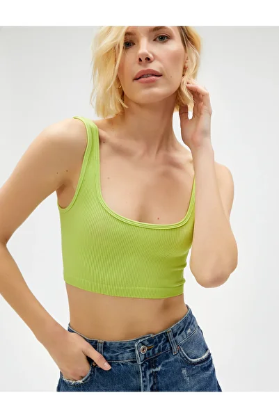 Koton Green Women's Seamless U Neck Top