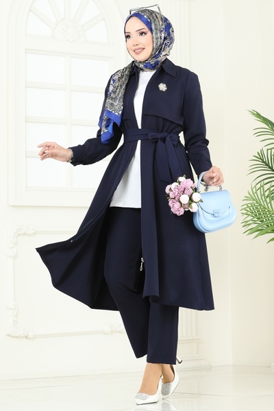 ModaMerve Bolero Detaylı Tesettür Kombin 23023UKB139-MS Laci