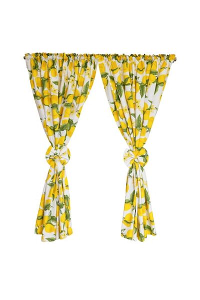 DolceSara Set of 2 printed cotton curtains, 063, with drapery, 2x100x170