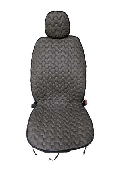 R.O RELAXOTOAKSESUAR وسادة مقعد سيارة من الجلد الصناعي باللون الرمادي مكونة م...