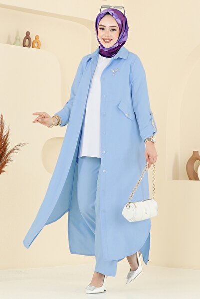 ModaMerve Aksesuar Cepli Sofia Takım 23018UKB139-MS Mavi