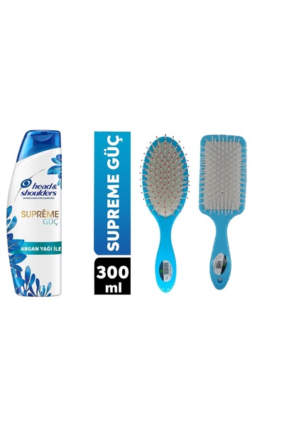 Head & Shoulders Supreme Şampuan Güç 300 ml 1 Adet Saç Fön Fırçası Oval Saç Fırçası Tarak 1+1 Adet