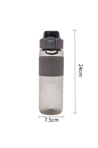 B4U Kids water bottle, pop-up flip-top, with grip, gray, 750 ml YCSL-445