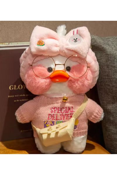 LRS STORE Super Quality Lalafanfan Full Set Kwaii Cartoon with Outfit 30cm Plush Duck Gift Plush Lala Fanfan