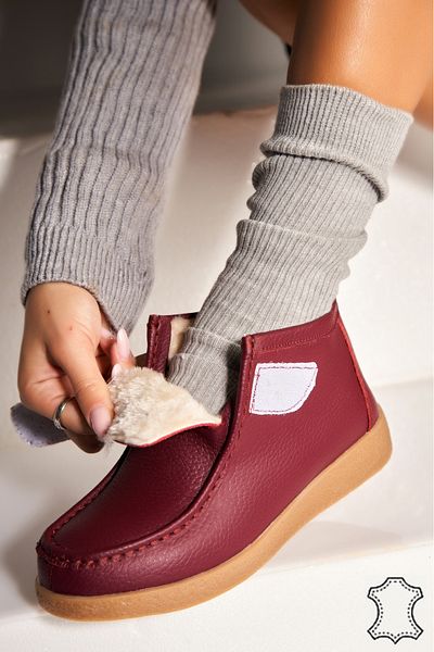 Joana Women's Genuine Leather Boots Bordeaux Ilena