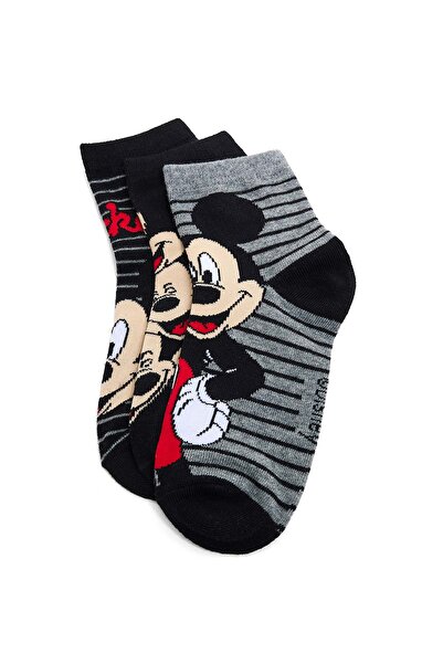 R&B 3 Pack Mickey Mouse Print Ankle Socks