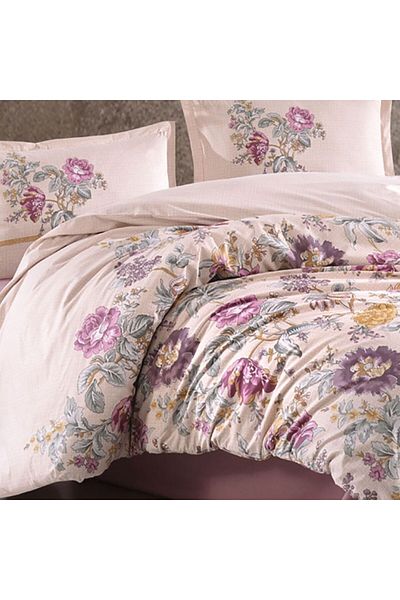 Pucioasa Double bed linen made of 100% cotton with romantic floral print, Mirante